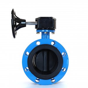 法蘭式蝸輪蝸桿蝶閥DN125，1.6Mpa橡膠密封